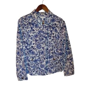 Oriental Print Chapter Club Blazer, Size M